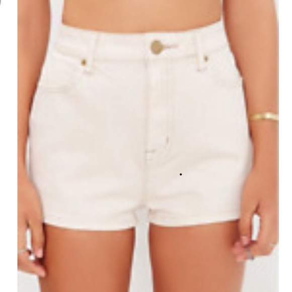 super high waisted white shorts